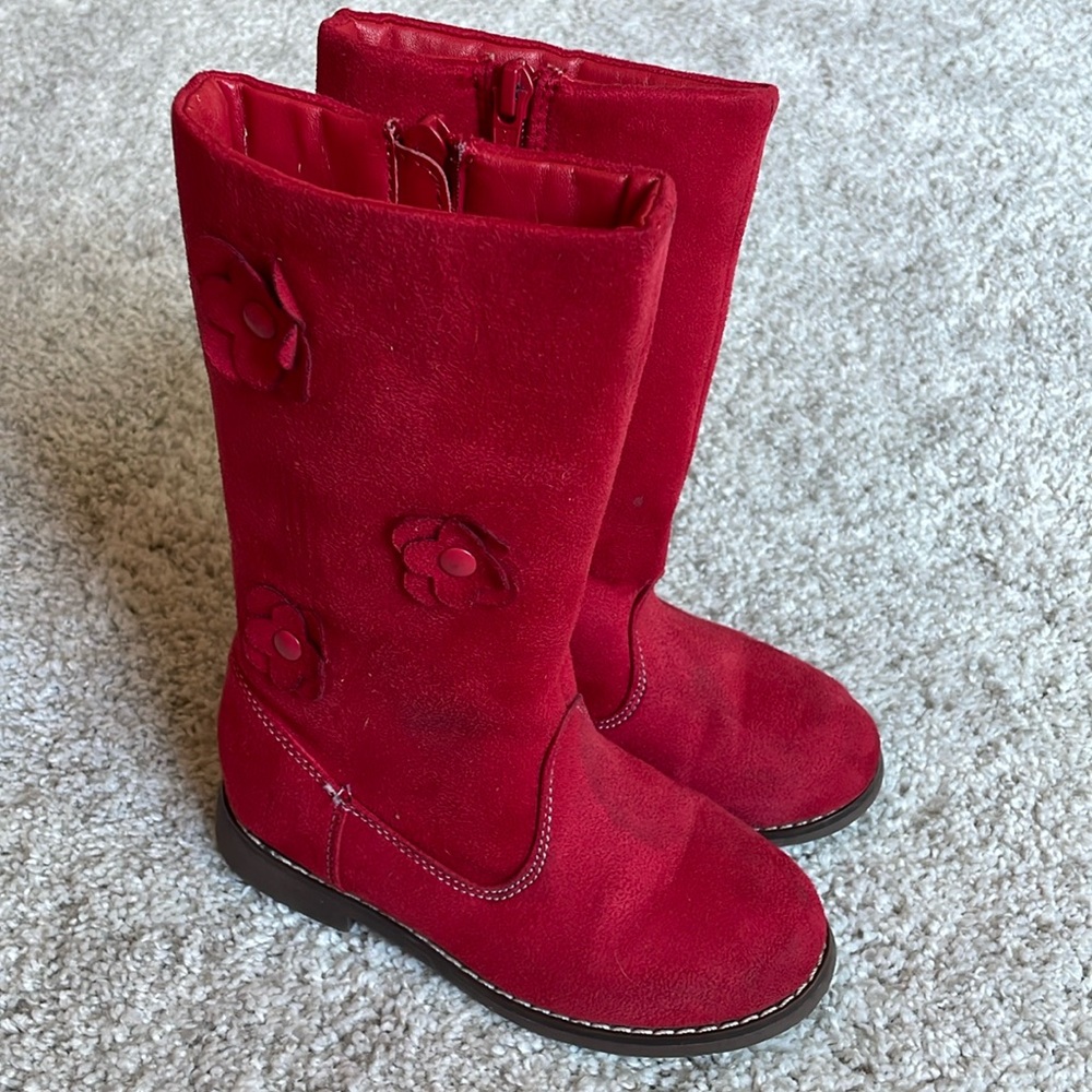 Gymboree red suede boots